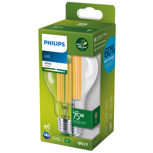 Philips Ultra Efficient LED pære 75W A-klasse, E27