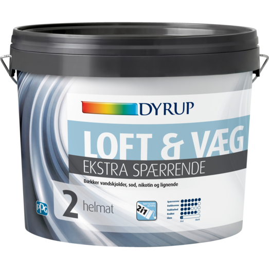 Dyrup loft- og vægmaling ekstra spærrende 2 hvid 4,5 L