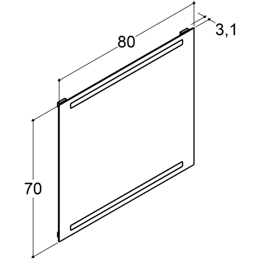 Scanbad Repeat spejl 70x80 cm med LED lys i top og bund