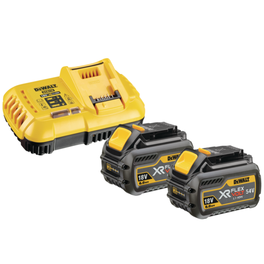 DeWALT DCB118T2 54V XR flexvolt oplader 2x6.0 Ah batterier