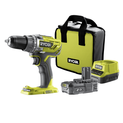 Ryobi R18DD3-120S bore-/skruemaskine 18V ONE+ 1x2,0 Ah