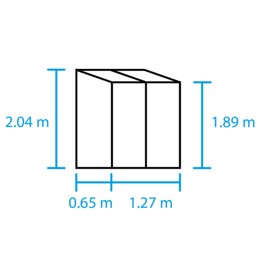 Halls Qube Lean-To 24 vægdrivhus sort med hærdet glas 0,8 m²