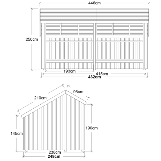 Plus Multi havehus 10,5 m² 2 moduler med åben front