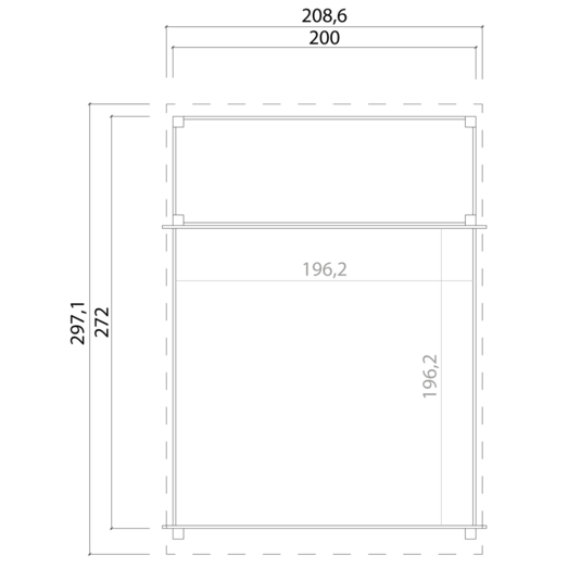 Rose legeshelter med sandkasse 200x272 cm