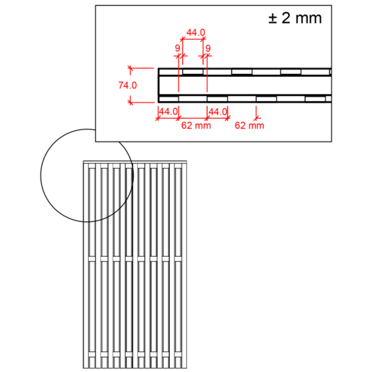 Plus Nagano hegn 90x180 cm sort