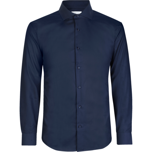 ID Seven Seas Fine Twill modern fit skjorte herre navy