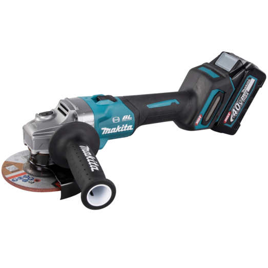 Makita GA005GM201 XGT 40V vinkelsliber 4.0 Ah batteri og lader