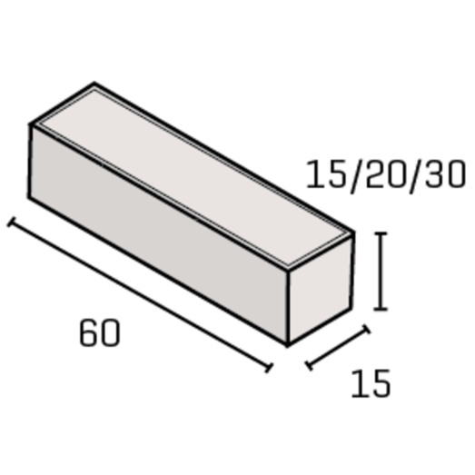 IBF Albertslundkantsten lige 30x15x60 cm grå