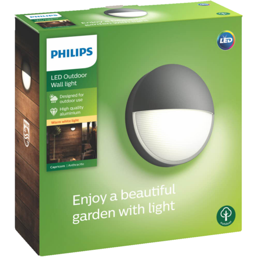 Philips Capricorn udendørs væglampe antracit