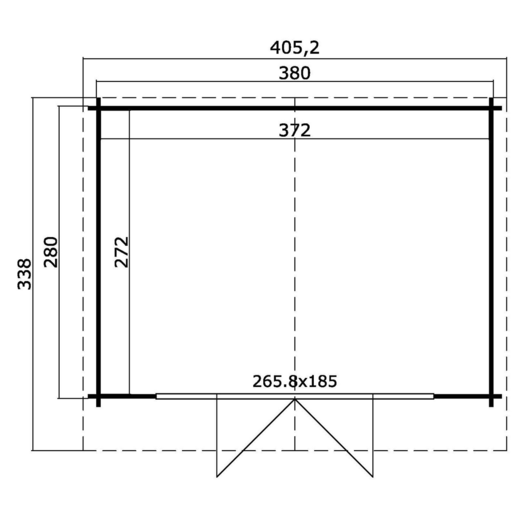 Nils hytte med dobbeltdør og vinduer, 10,12 m²