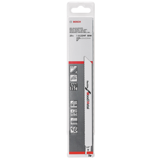 Bosch S 1122 HF bajonetsavklinge flexible metal 225 mm 25 stk