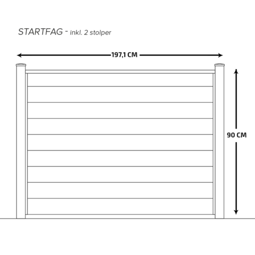 Davidsen komposithegn startsæt koksgrå